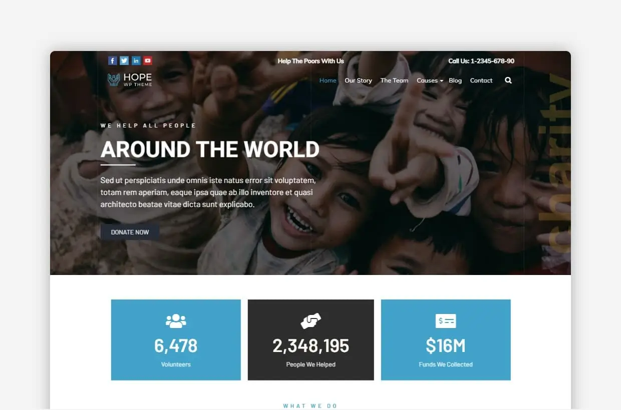 Hope – Non Profit WordPress Theme : Non Profit Organization WordPress Theme