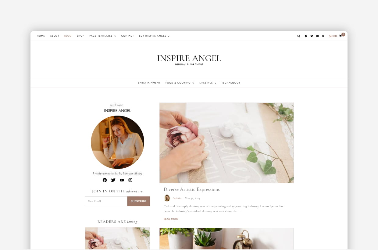 premium lifestyle blog wordpress template