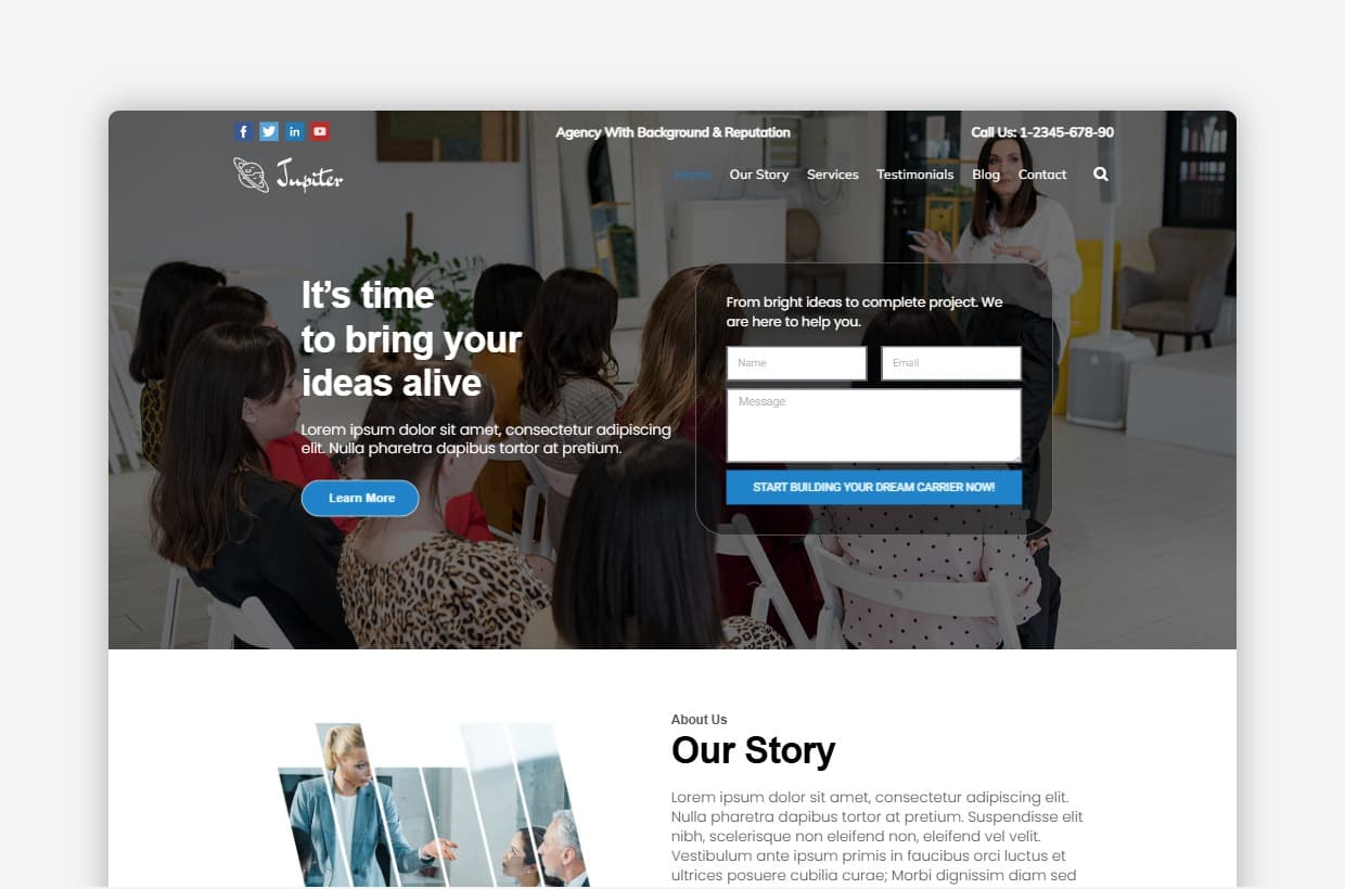 Jupiter Multi-Purpose WordPress Theme | Corporate Website Template