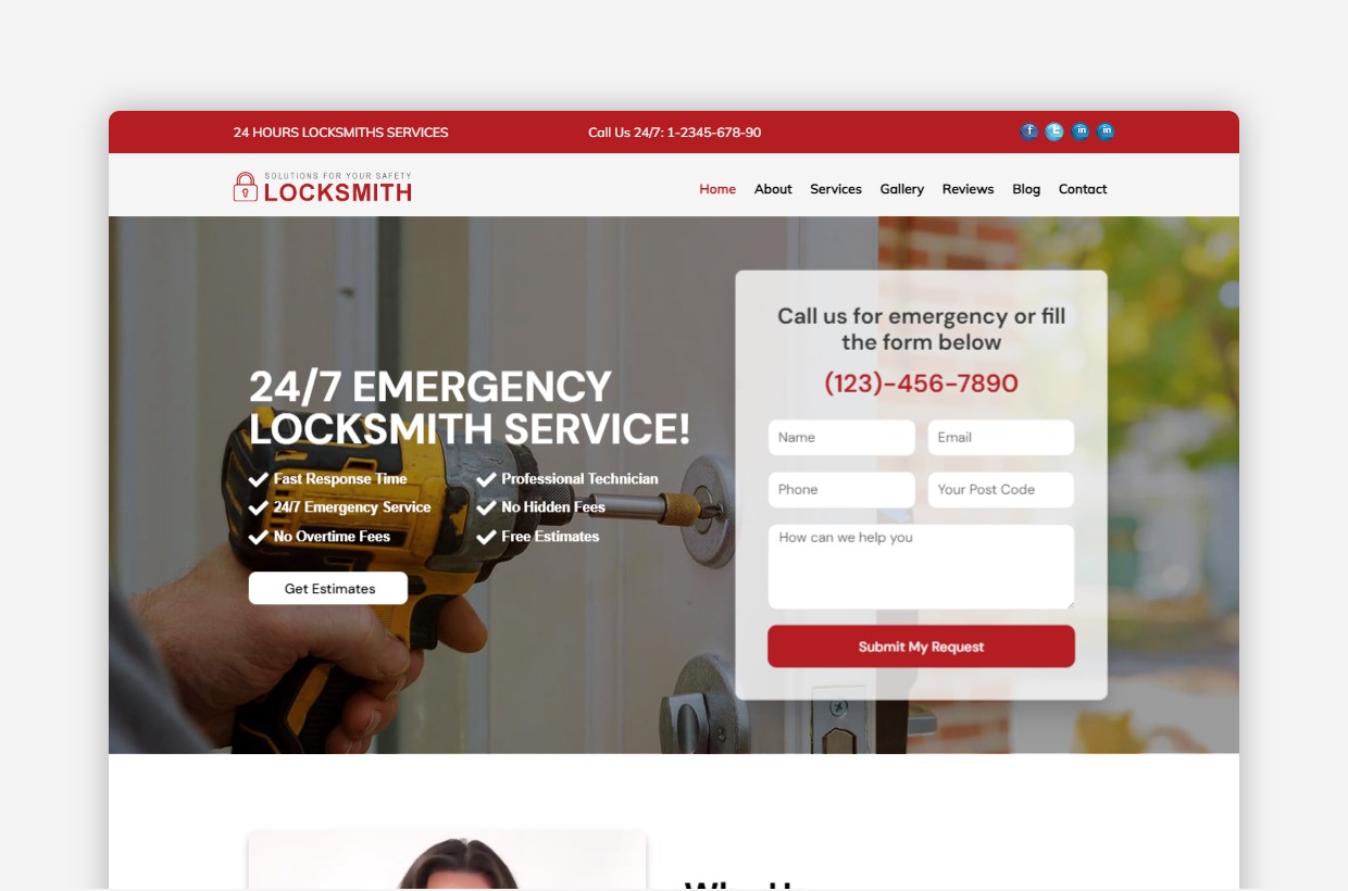 Locksmith WordPress Theme For Locksmith & Security Professionals