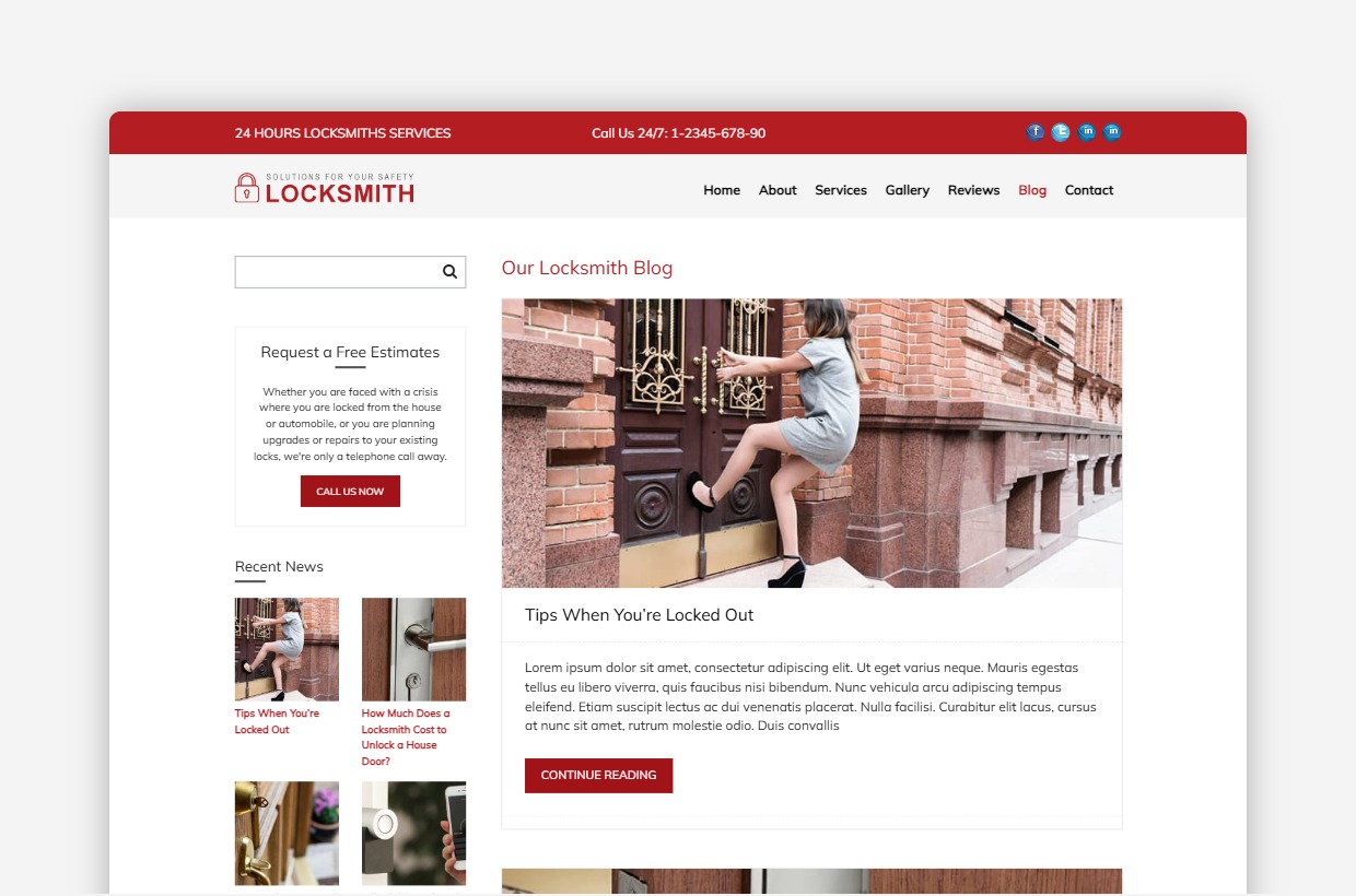 Locksmiths WP Template