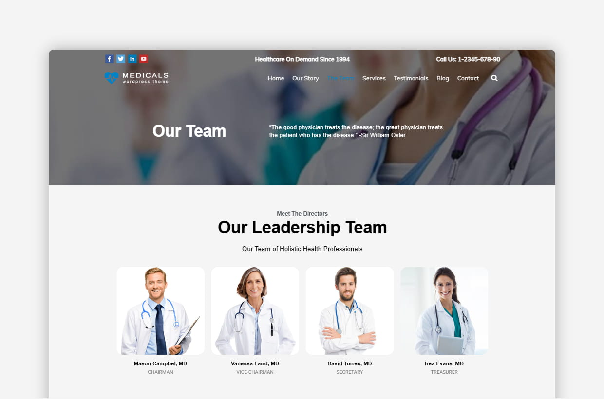 premium medical wordpress template