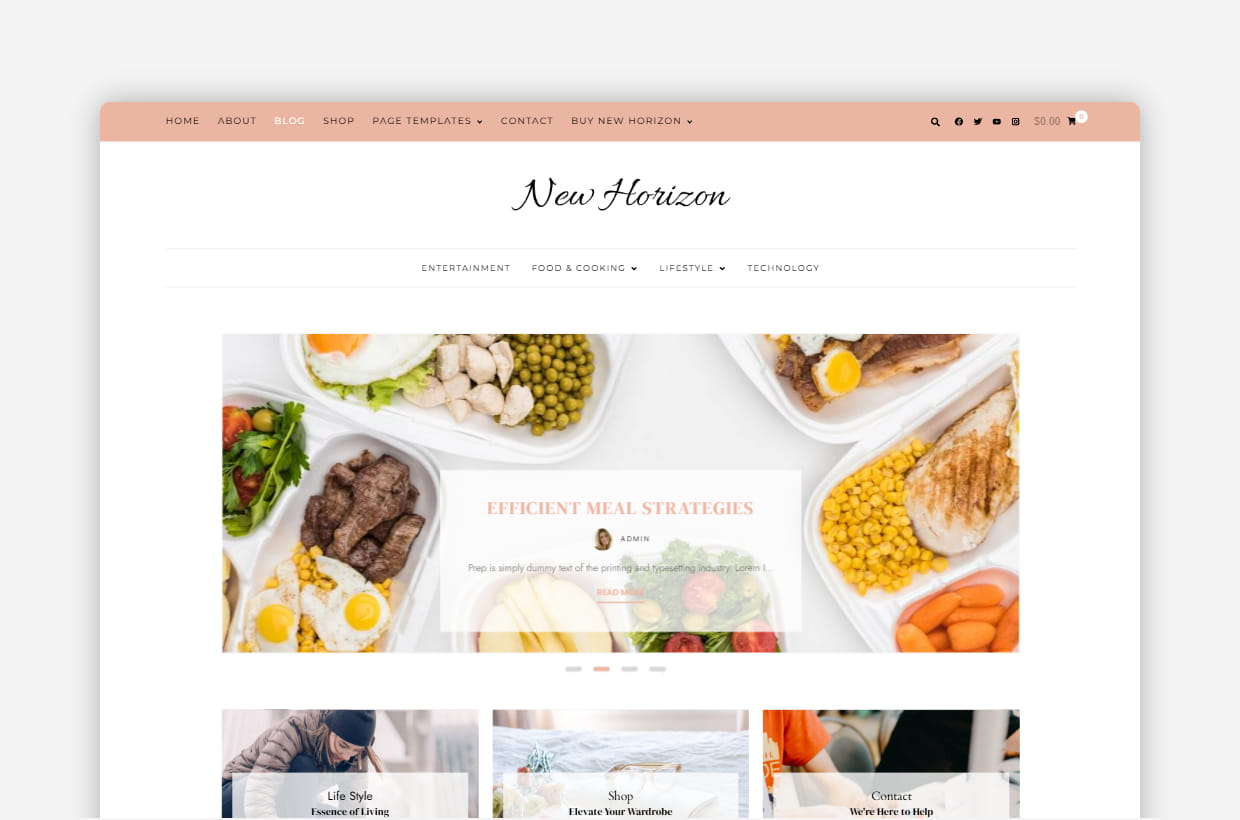 premium blog & shop wordpress template