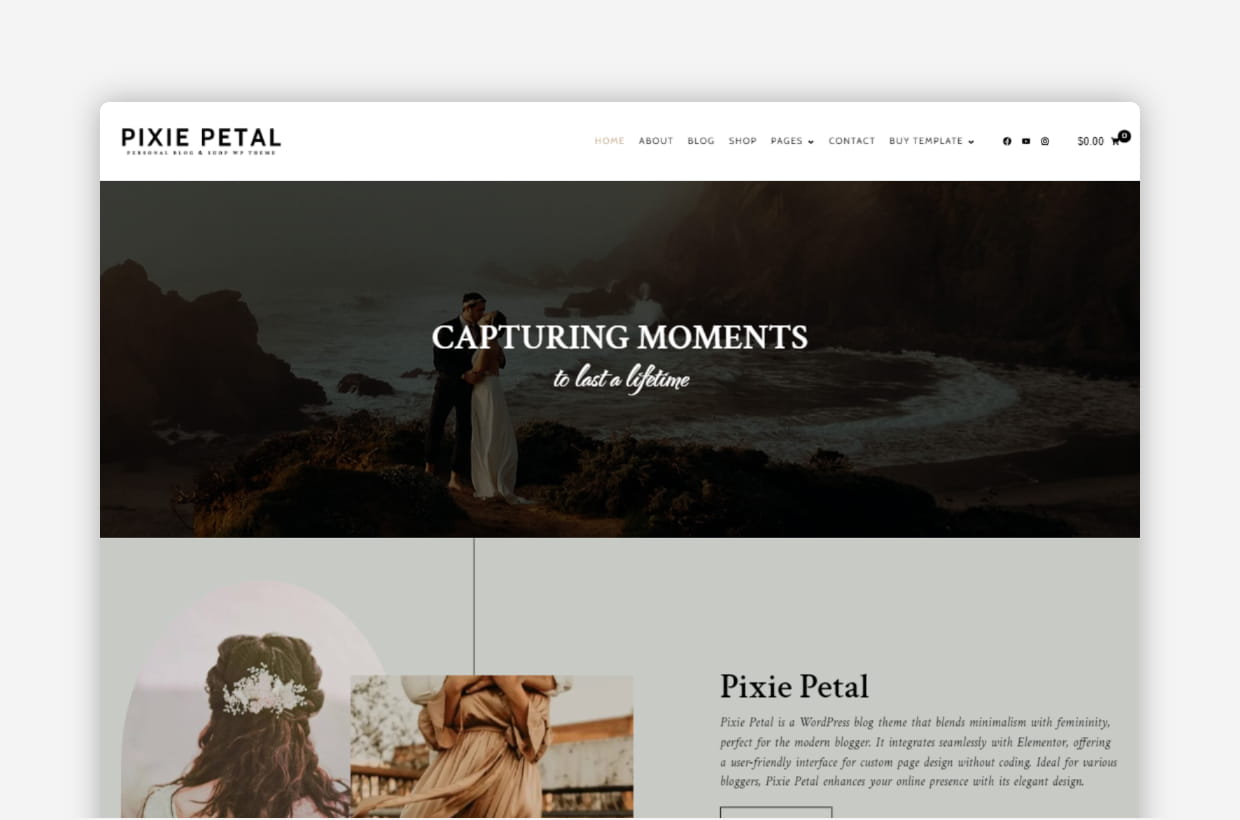 Pixie Petal - Responsive Blog WooCommerce Theme