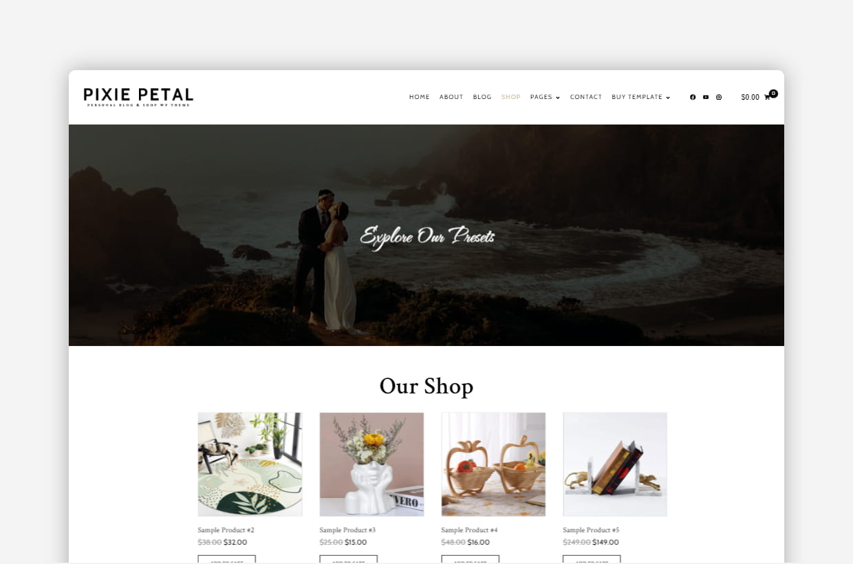 premium blog & shop wordpress template