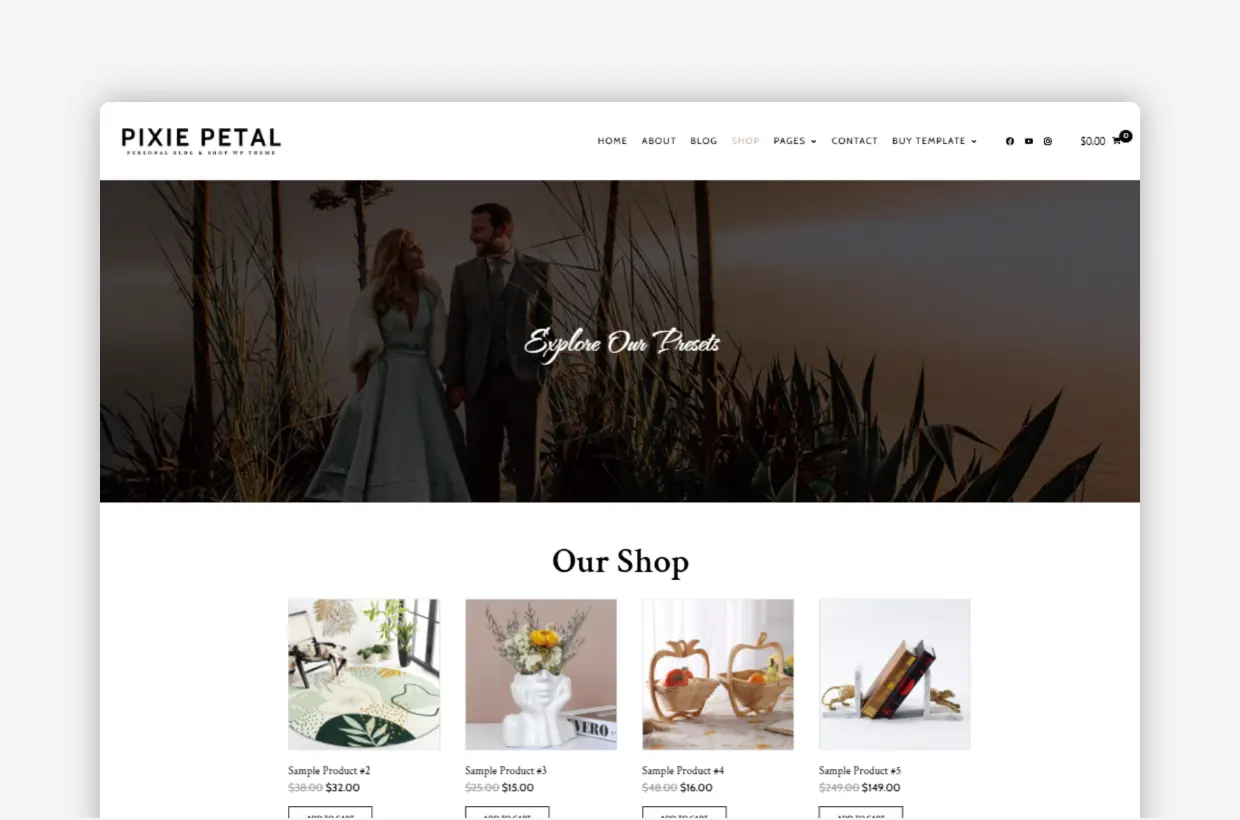 premium blog & shop wordpress template