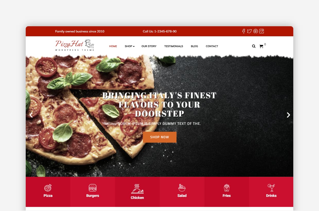 PizzaHat Restaurant Theme