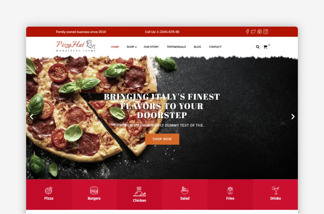 PizzaHat Restaurant Theme