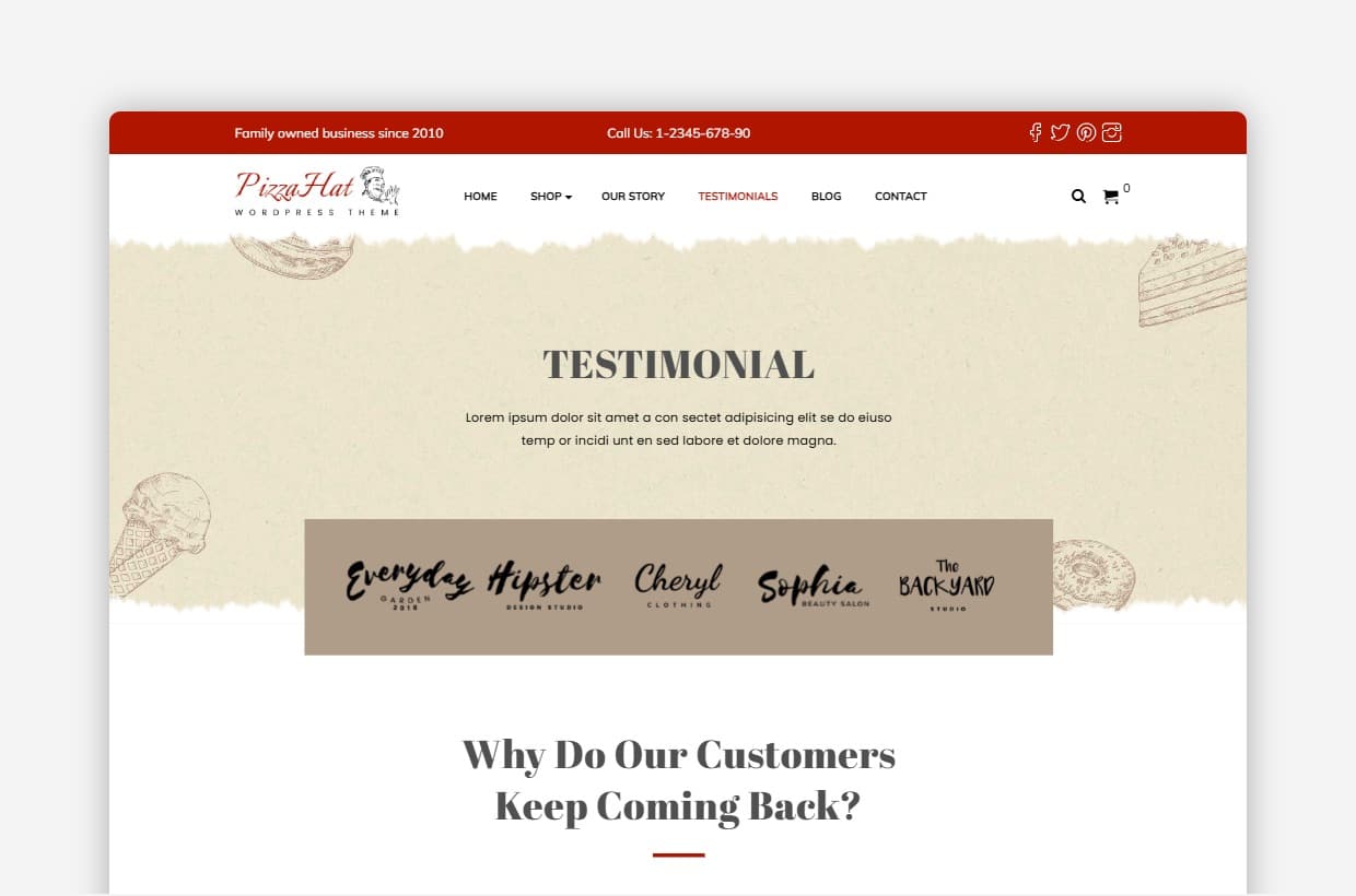 Restaurant WordPress Template