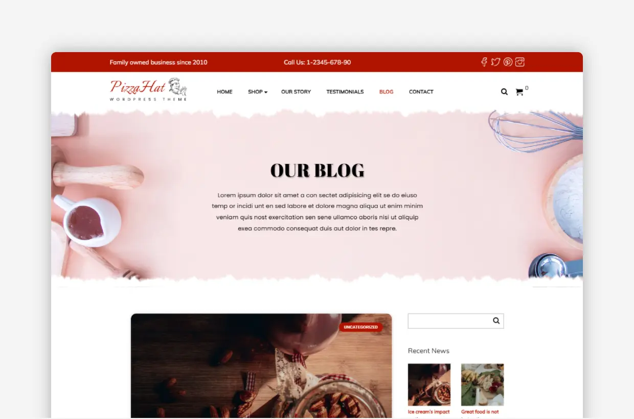 Restaurant WordPress Template