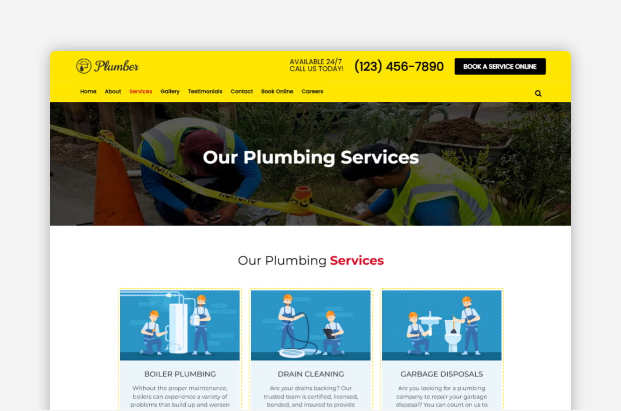 premium plumber wp theme