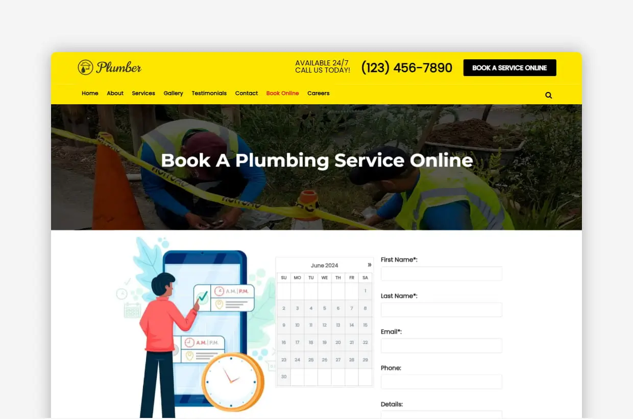 premium plumbing wp theme