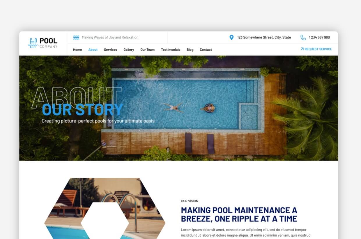 Pool Company WordPress Template