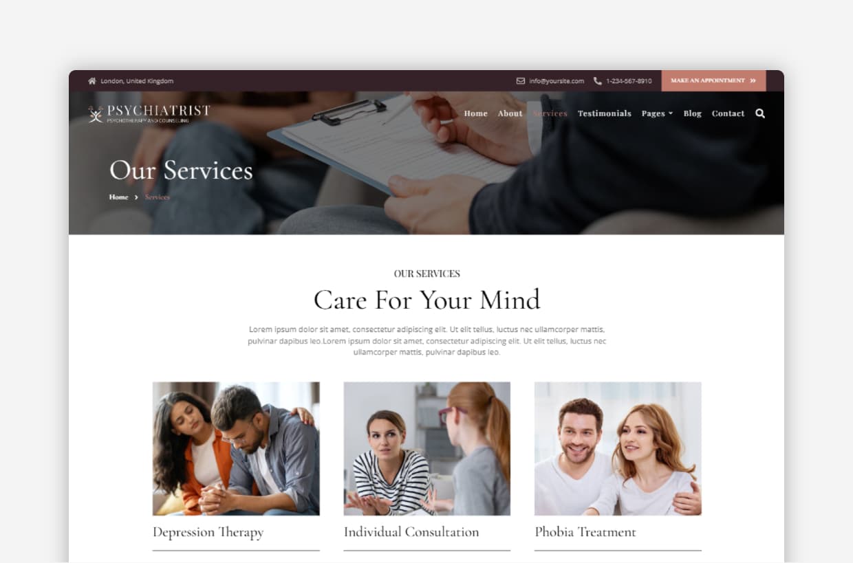 Psychiatrist WordPress Template