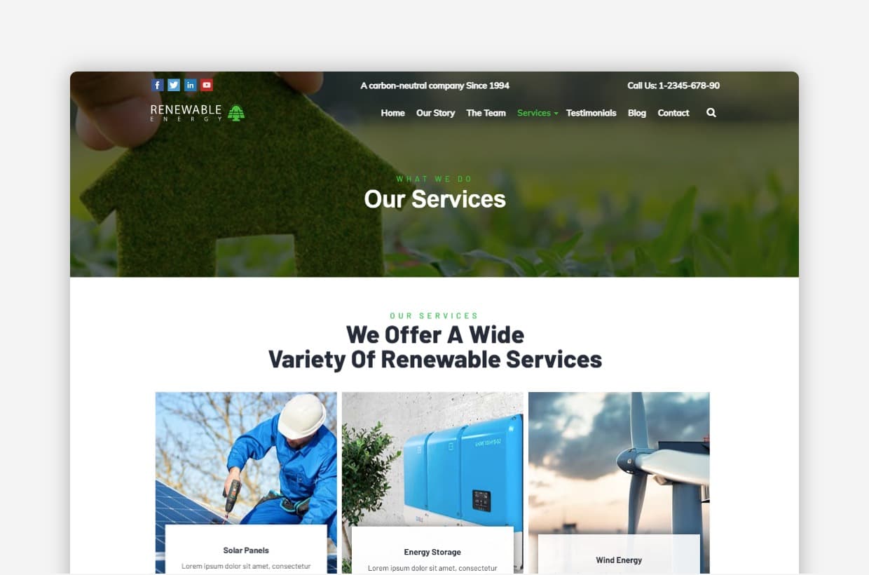 Renewable Energy WordPress Template