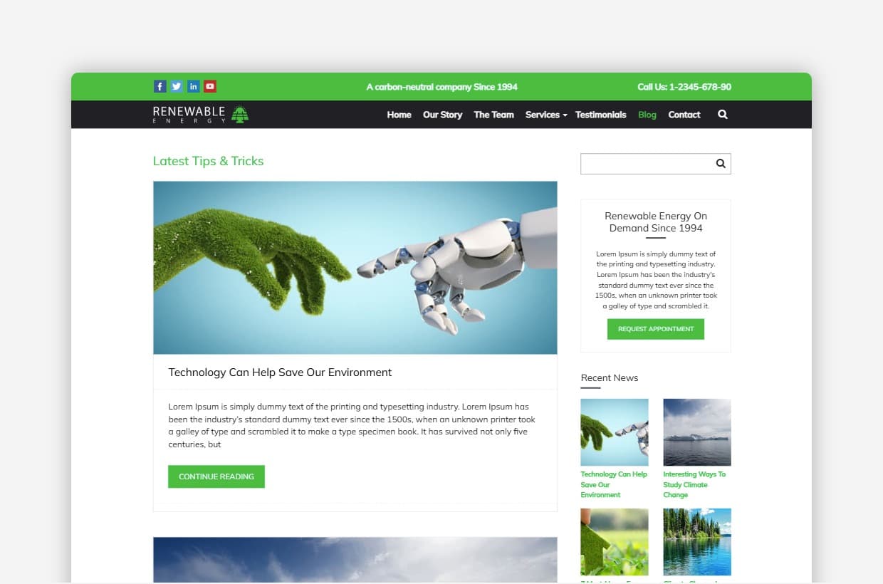 Alternative Energy WordPress Theme