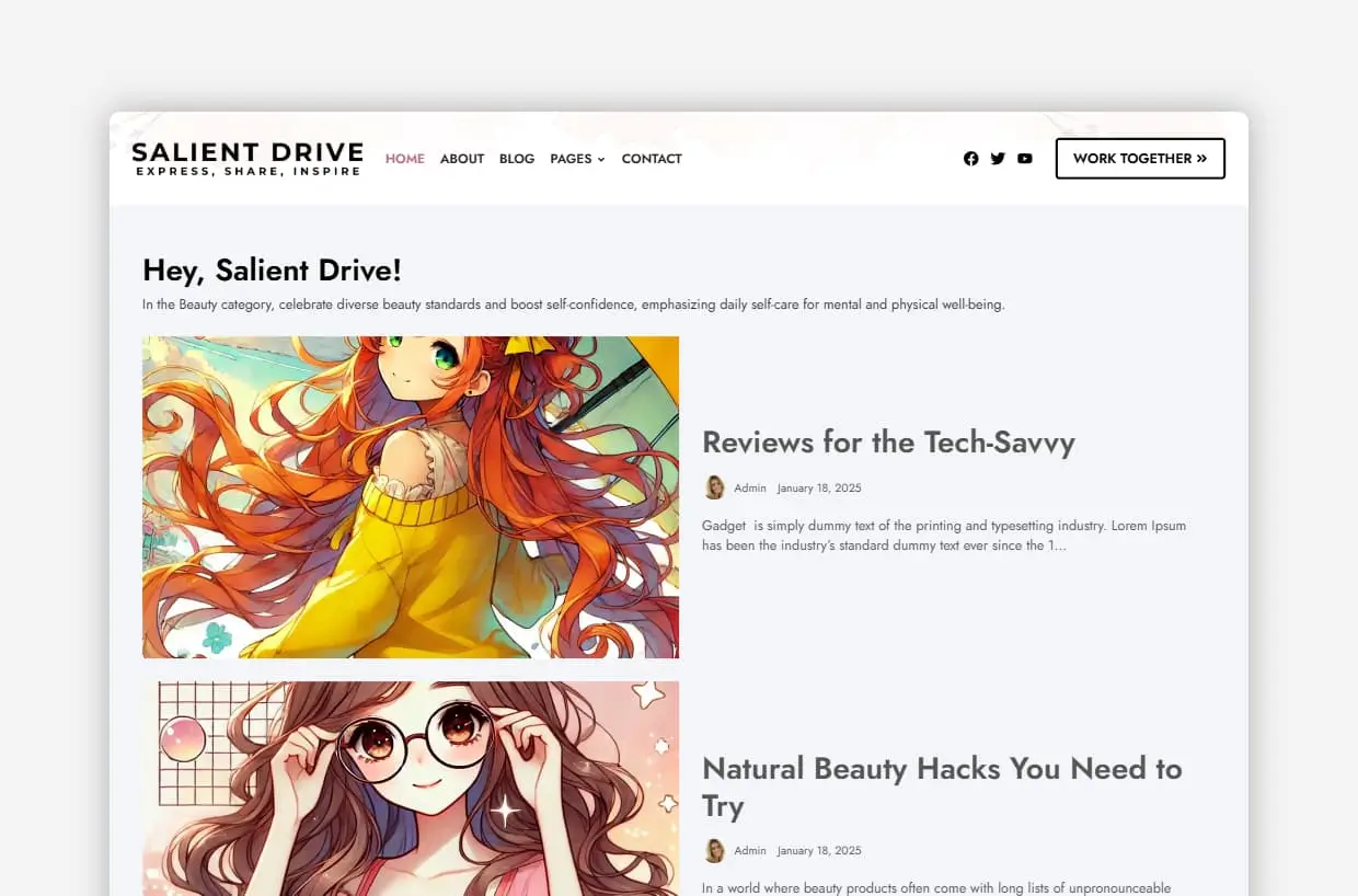Best WordPress Theme Blog Solution: Salient Drive