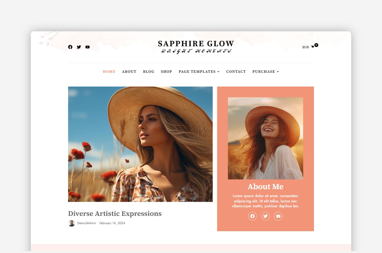 Responsive WordPress Templates: Sapphire Glow