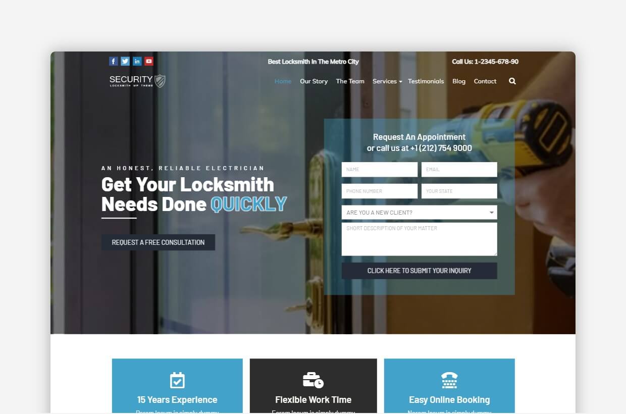 Security Locksmith WordPress Theme