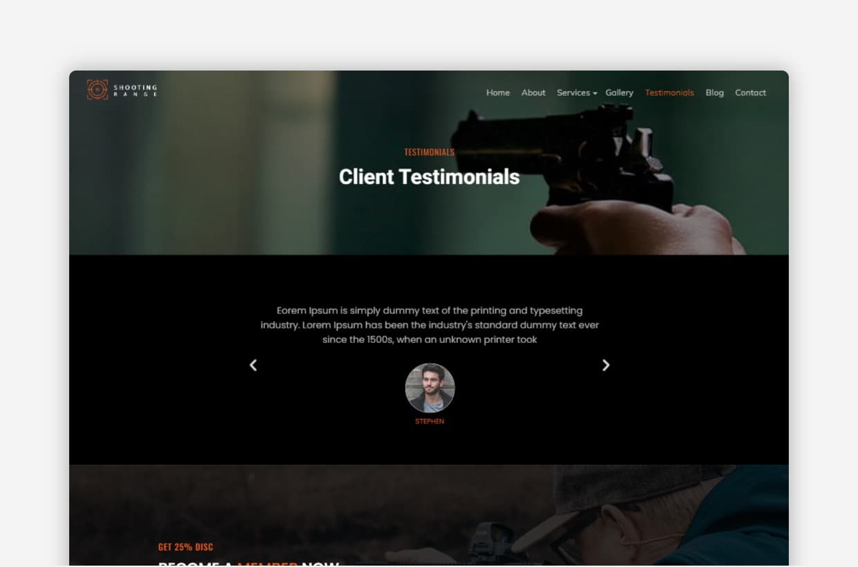 Shooting Range WordPress Template