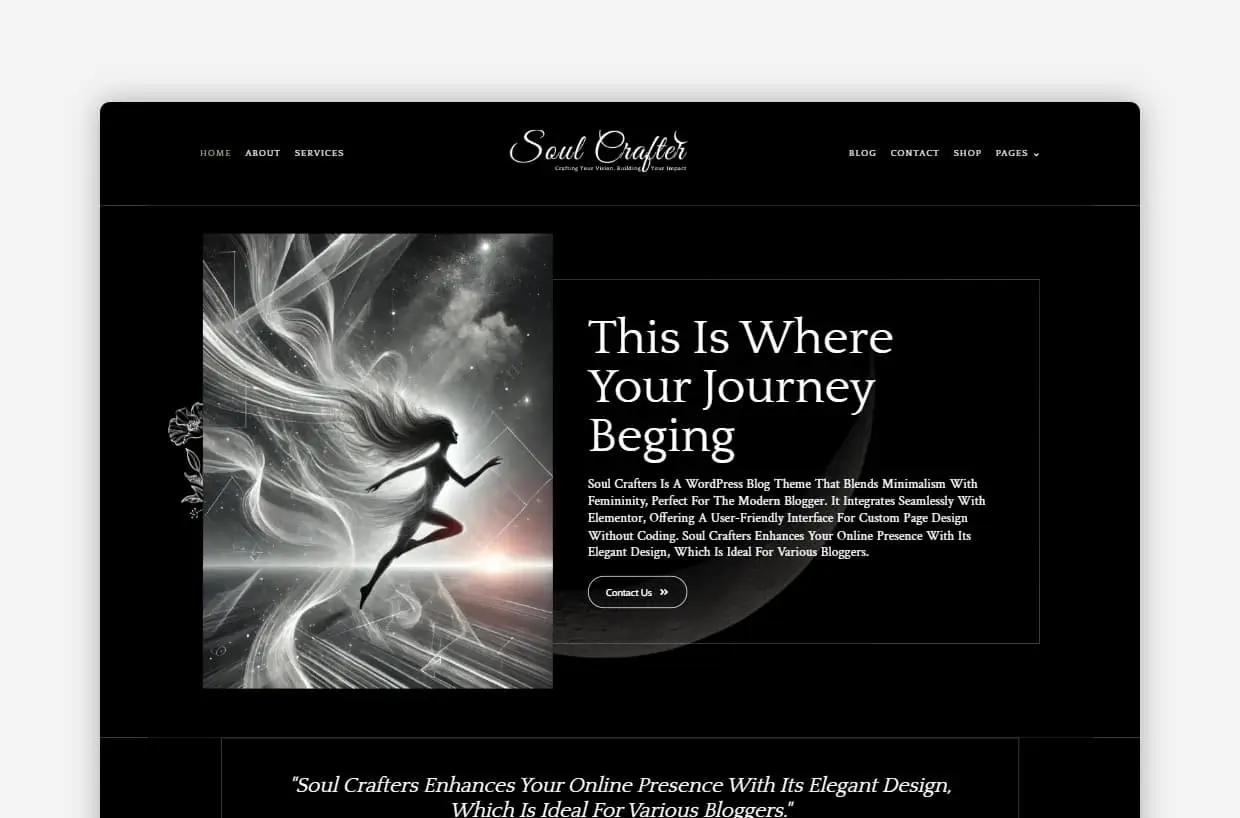 Best Creative WordPress Theme: Soul Crafters