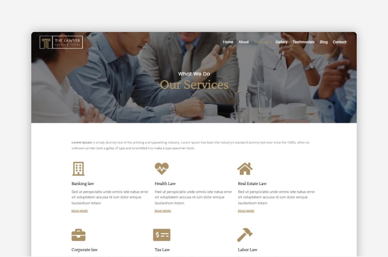 Lawyer WordPress Template