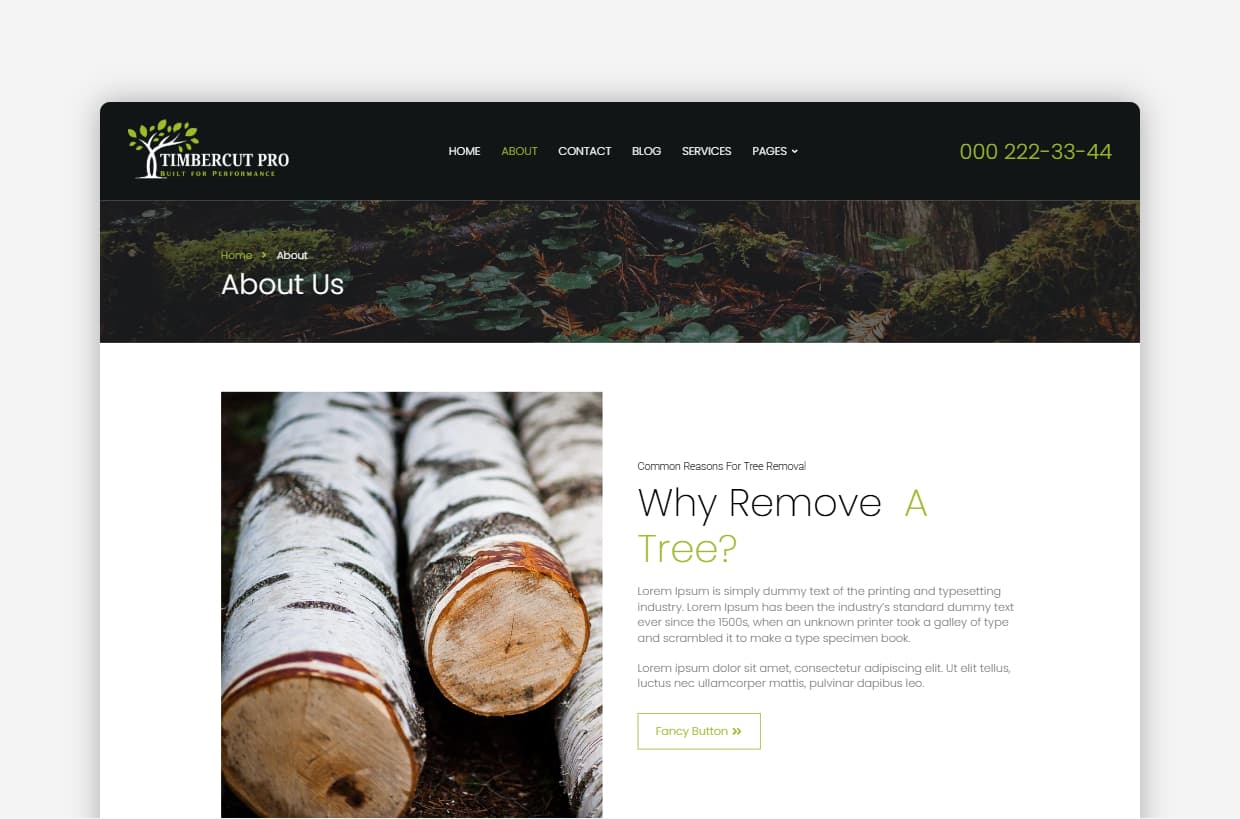 Tree Removal Service WP Theme